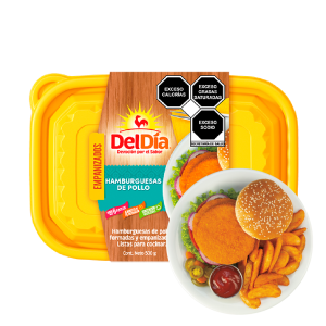 HAMBURGUESA DE POLLO EMPANIZADA 500 GR DEL DIA